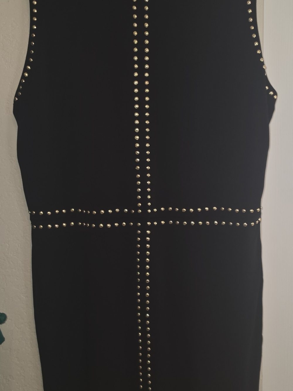 Black Studded Sleeveless Sheath Dress